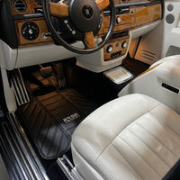 Alfombrillas de cuero negro para Rolls Royce Phantom Drophead Coupe (2007-2016) Diseño ER56