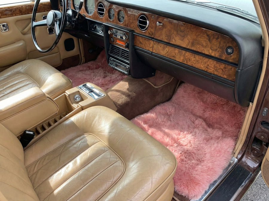 Tappetini in pelle di pecora rosa per Rolls Royce Shadow 1965-1977 Er56 Design Brand
