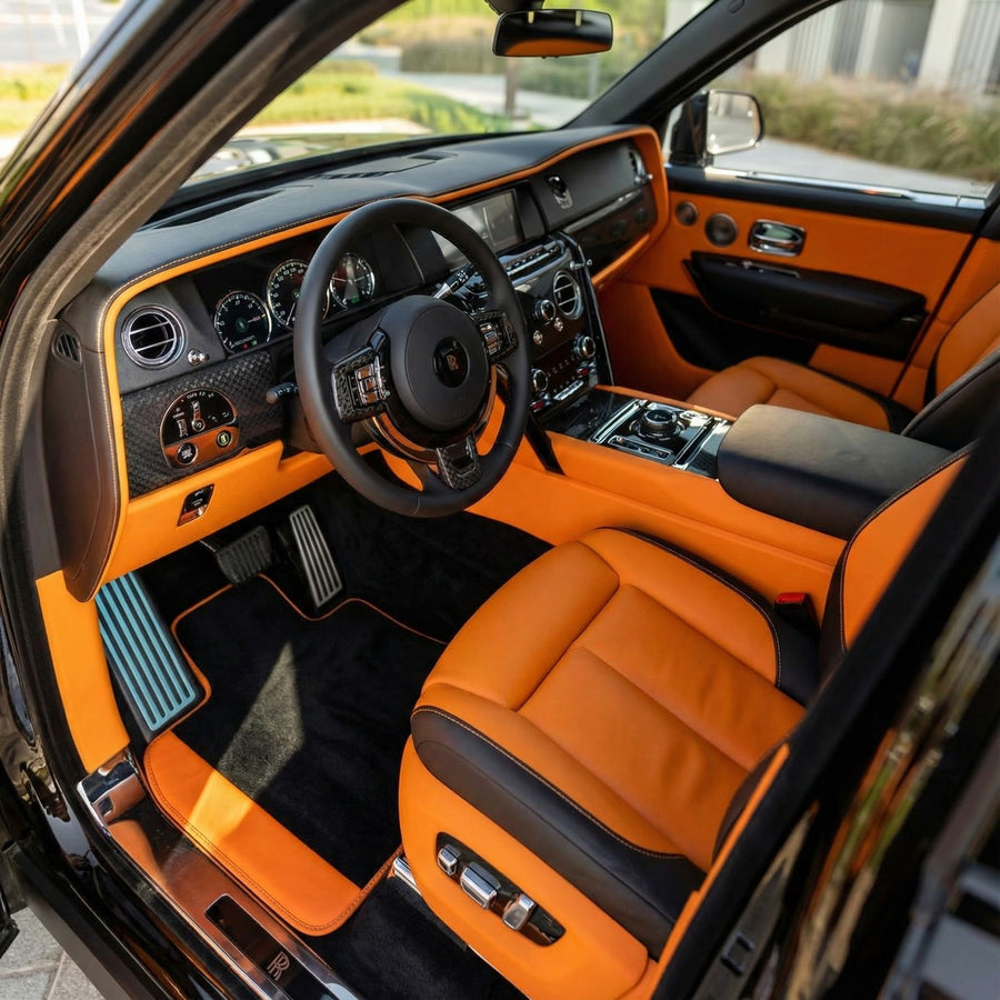 Tapis de voiture Sur mesure noirs pour Rolls Royce Cullinan
