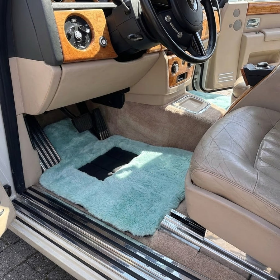 Tappetini in pelle di pecora Tiffany blue per Rolls Royce Phantom 2003–2016 design Er56