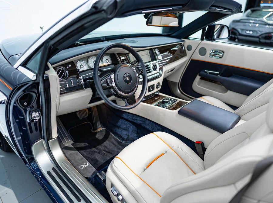 Tapis de voiture noirs pour Rolls Royce Black Badge Dawn
