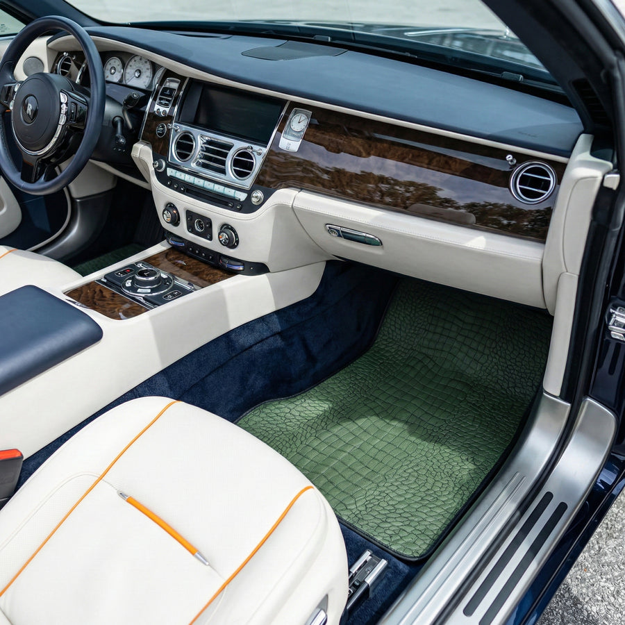 Grüne Lederfußmatten für Rolls-Royce Dawn (2016-2023)
