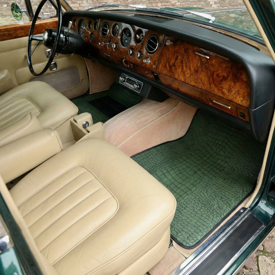 Grüne Lederfußmatten für Rolls-Royce Shadow (1965-1977)