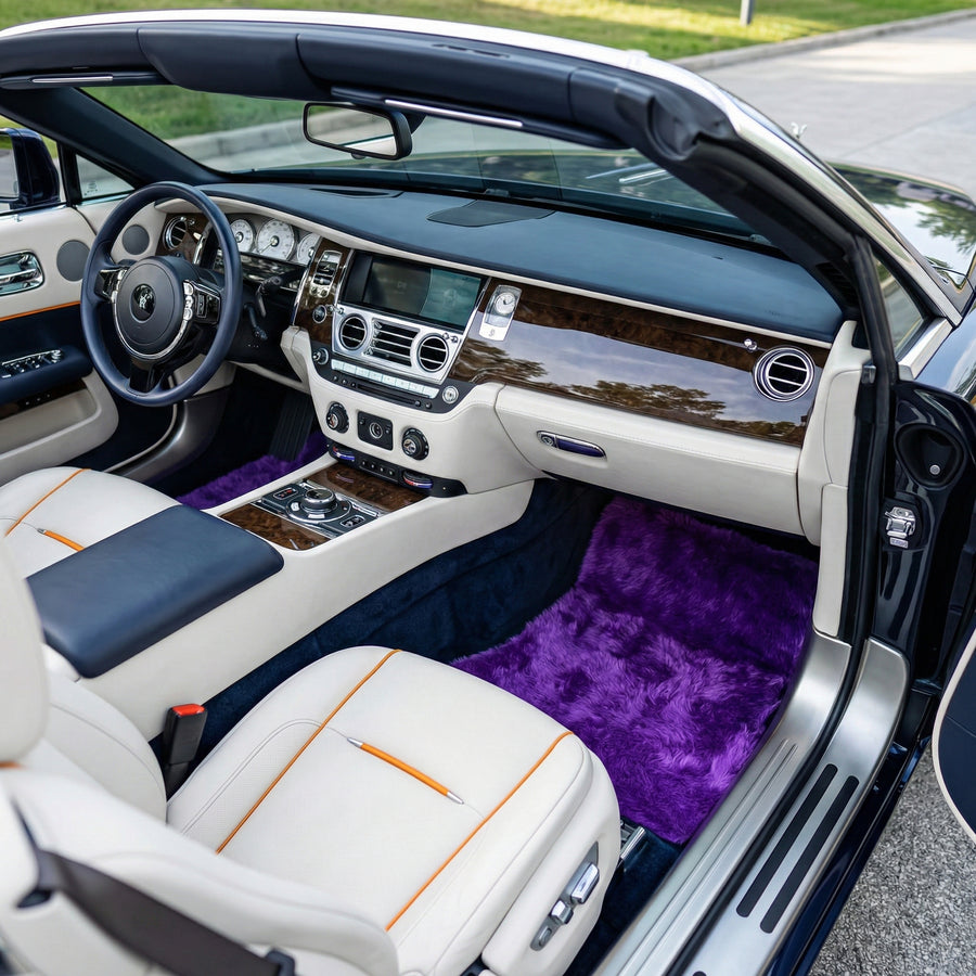Tappetini in pelle di pecora viola per Rolls-Royce Dawn (2016-2023)