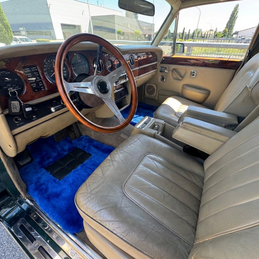 Alfombrillas de piel de oveja azules para Rolls-Royce Wraith