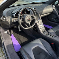 Alfombrillas de cuero morado y negro para McLaren 570S (2015-2021) | Ribete negro