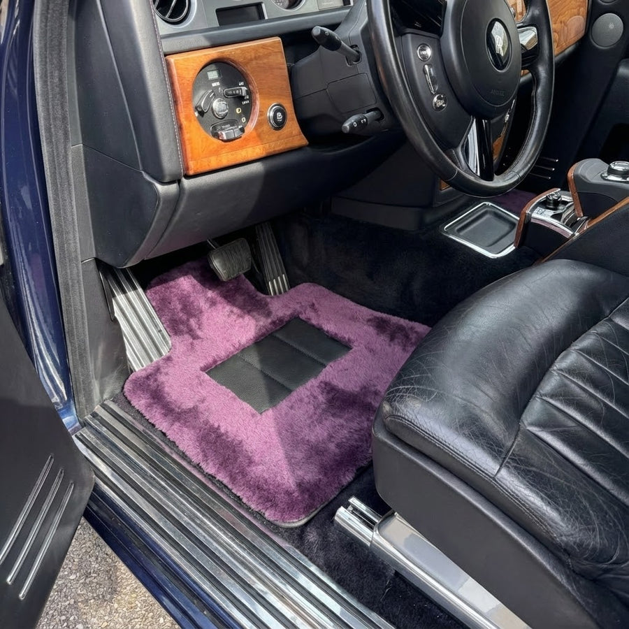 Tappetini in pelle di pecora viola per Rolls-Royce Phantom Drophead Coupe (2007-2016)