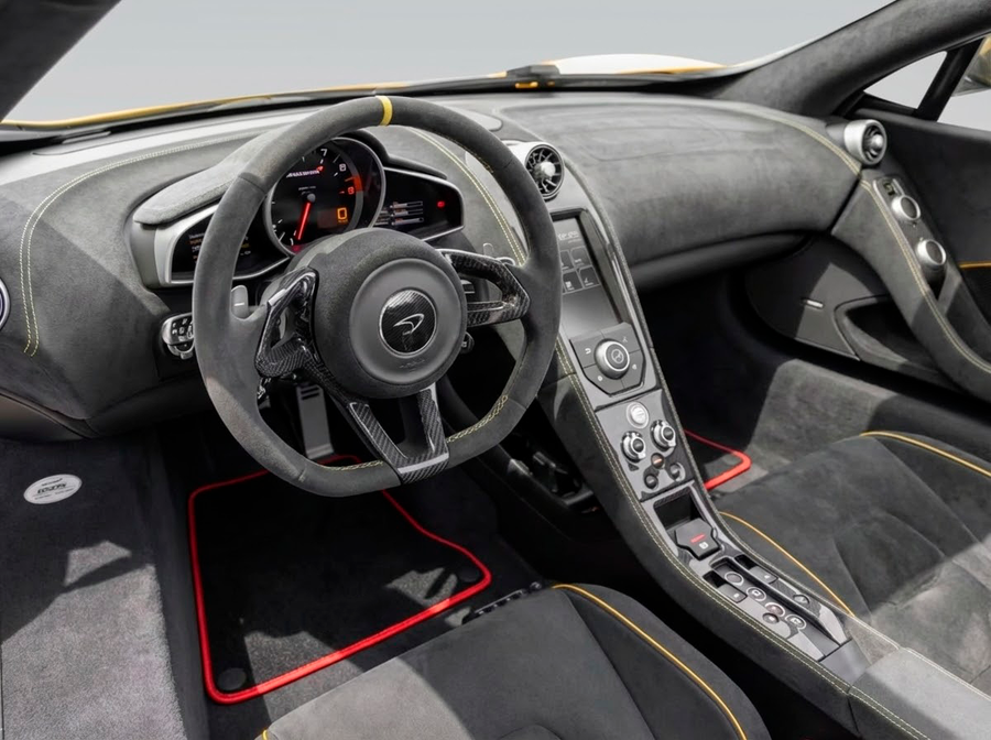 Floor Mats for McLaren 650S (2015-2018) Black Tailored with Red Trim