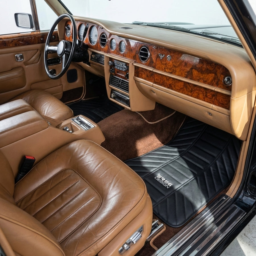 Grüne Leder-Fußmatten für Rolls Royce Black Badge Wraith (2013–2023)