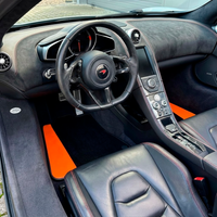 Tapis de voiture noirs pour McLaren MP4-12C (2011–2014) avec cuir orange