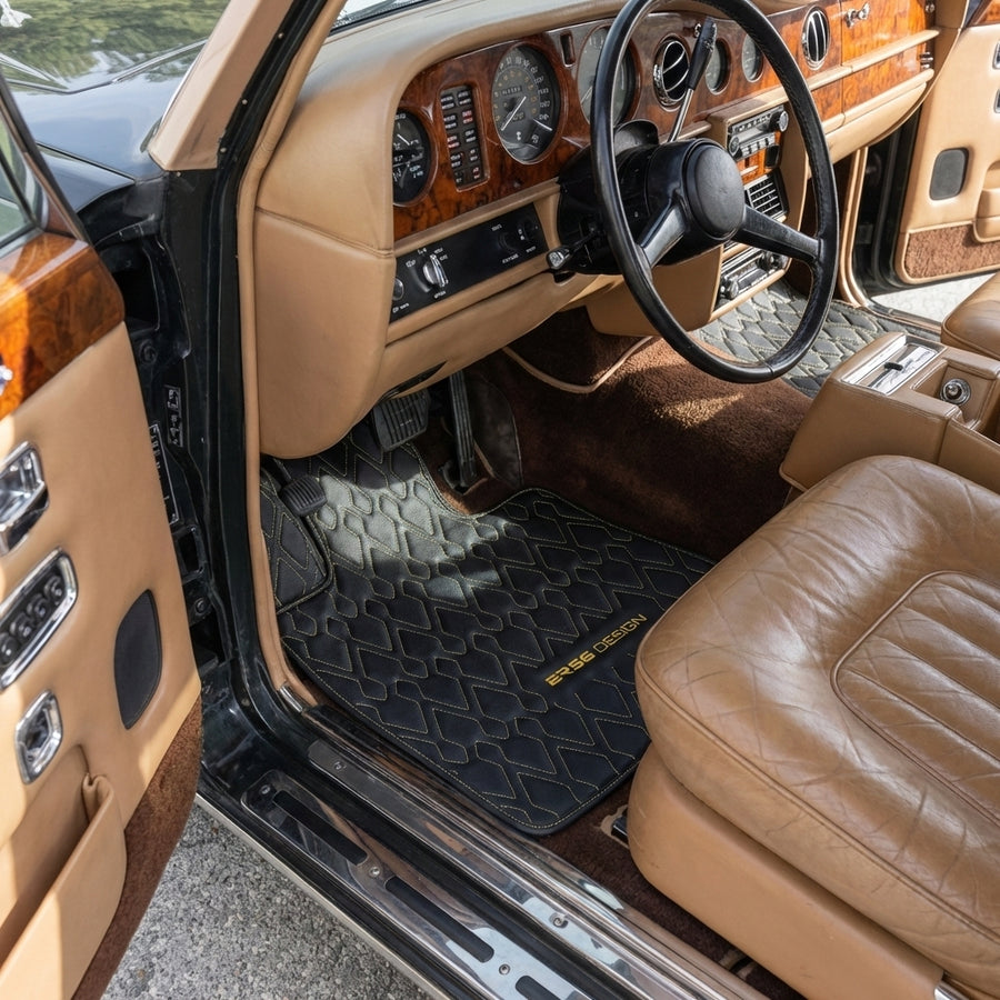 Tapis de voiture en cuir noir pour Rolls-Royce Wraith