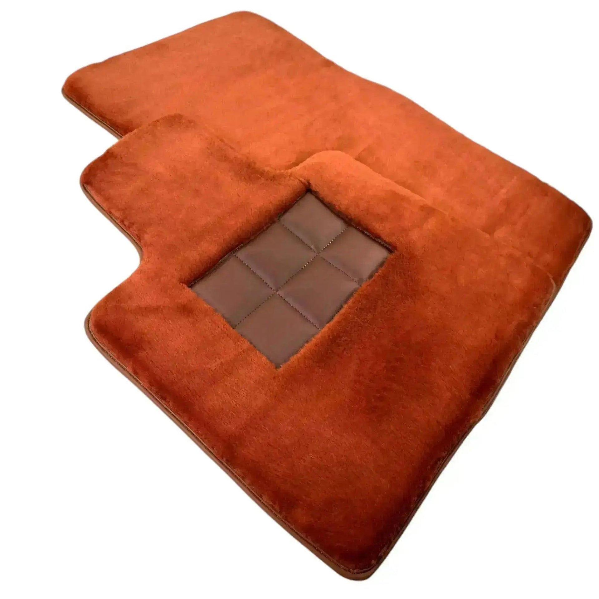 Ginger Color Sheepskin Floor Mats for Rolls-Royce Cullinan (2018-2023) - AutoWin