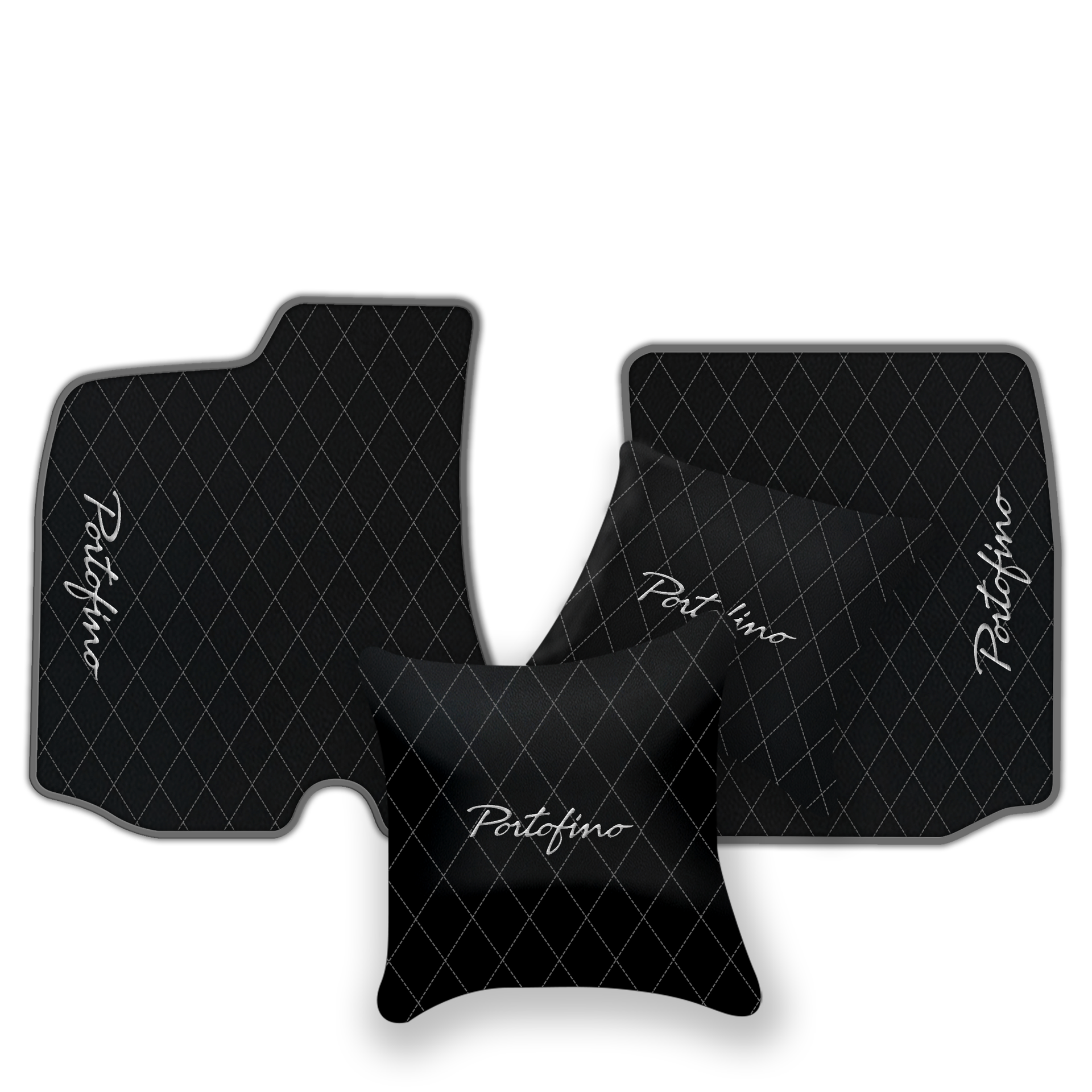 Custom Black Leather Floor Mats for Ferrari 812 Superfast (2018-2023)