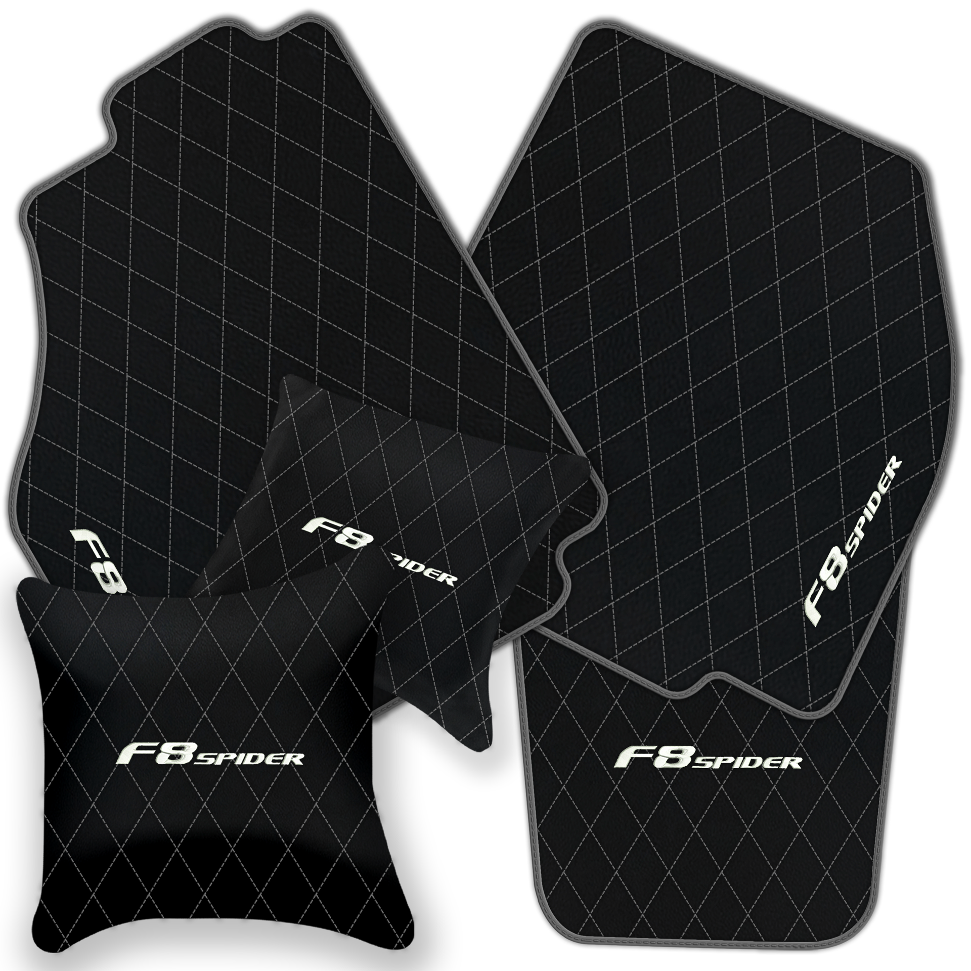 Premium Black Leather Floor Mats for Ferrari 456 (1992-2003)