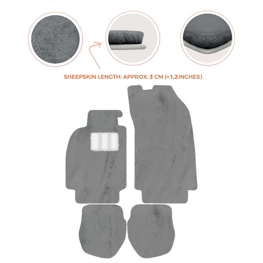 Tappetini in pelliccia di pecora per Porsche 911 - 964 (1989-1994) - Lunghezza pelliccia di pecora, varie opzioni di colore