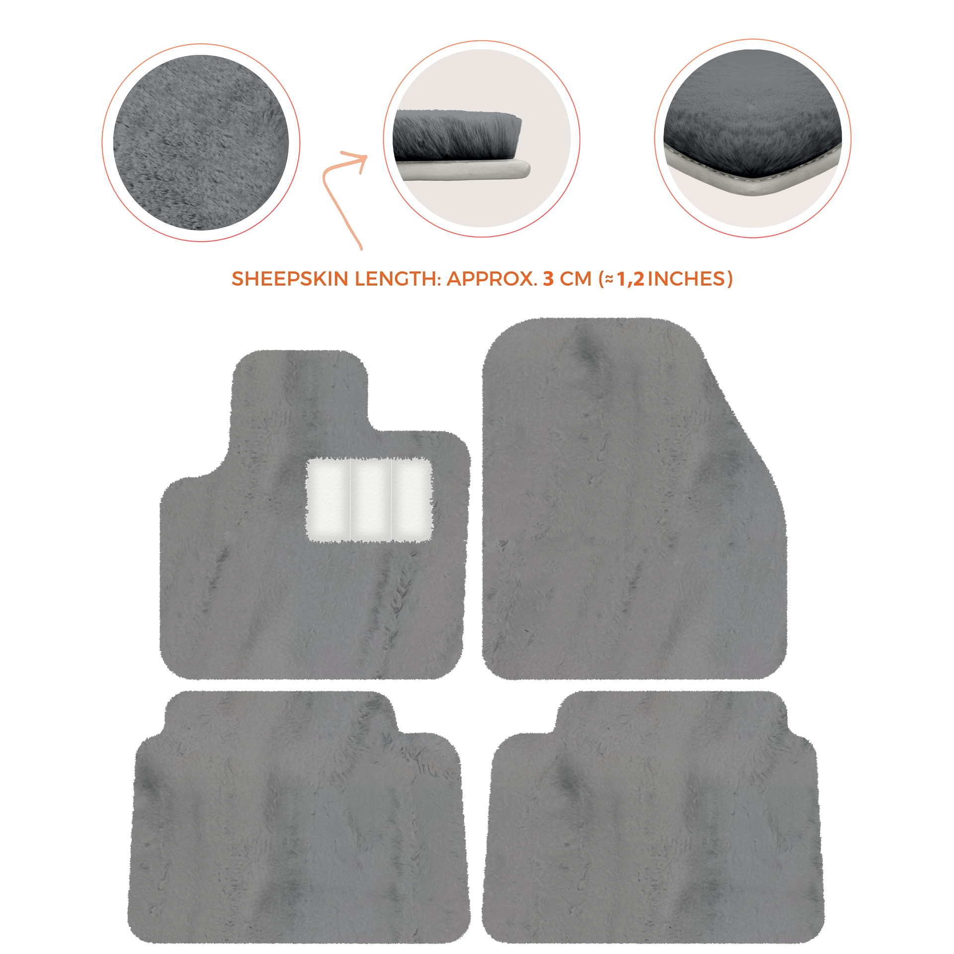 Luxury Sheepskin Floor Mats for Land Rover Discovery Sport (2015-2019)