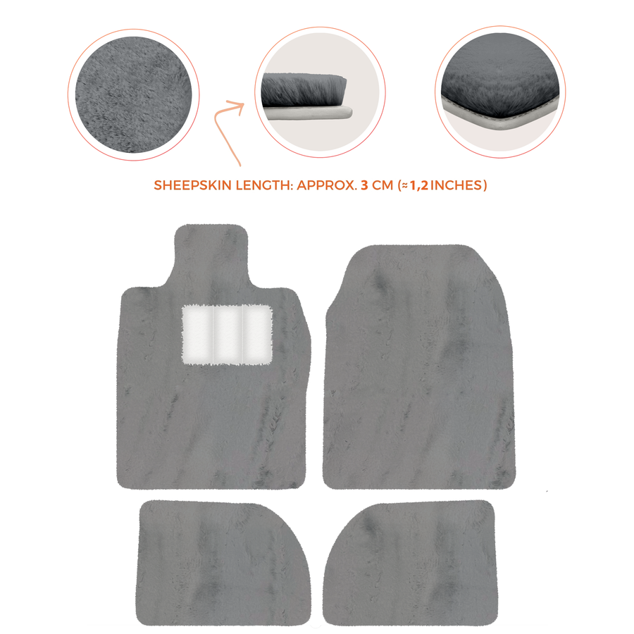 Premium Sheepskin Floor Mats for Porsche 924 (1976-1988)