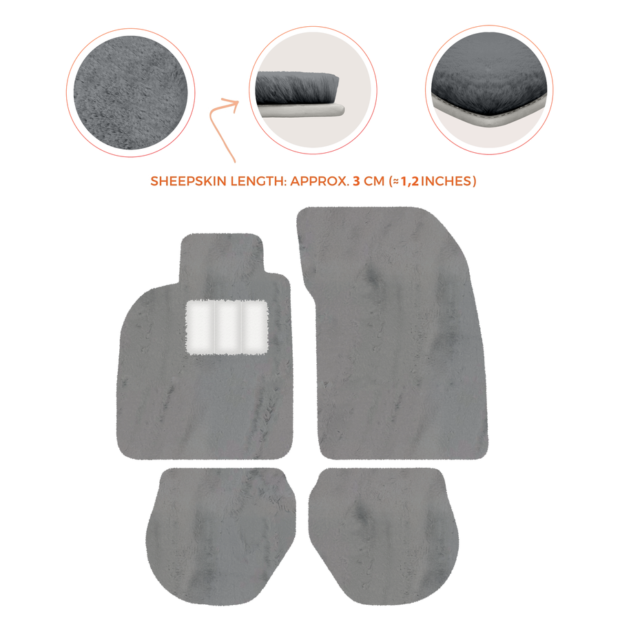 Tappetini in pelle di pecora per Porsche 911-993 (1993-1998) - Lunghezza della pelle di pecora, Varie opzioni di colore