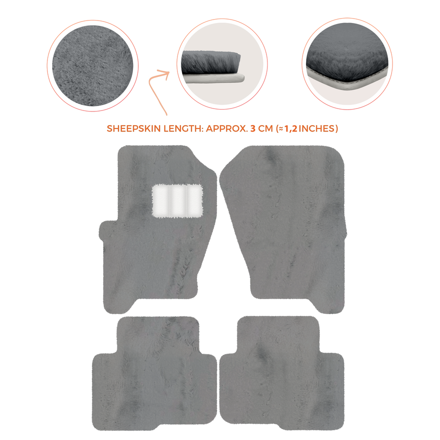 Premium Sheepskin Floor Mats for Land Rover Freelander (2007-2012)