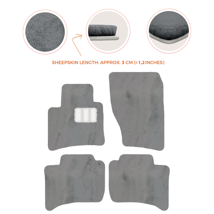 Premium Sheepskin Floor Mats for Porsche Cayenne (2010-2018)