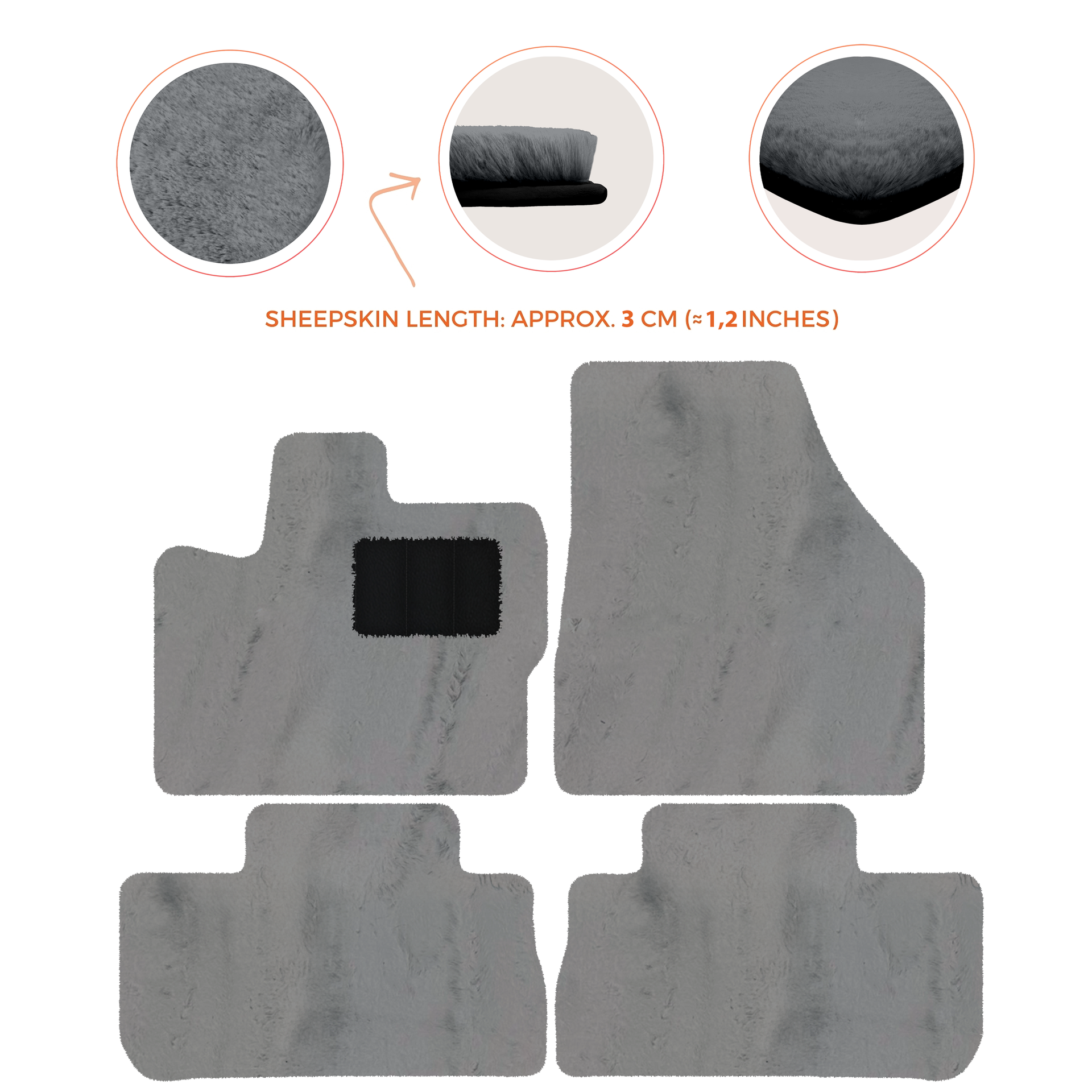 Premium Sheepskin Floor Mats for 2003-2007 Land Rover Freelander