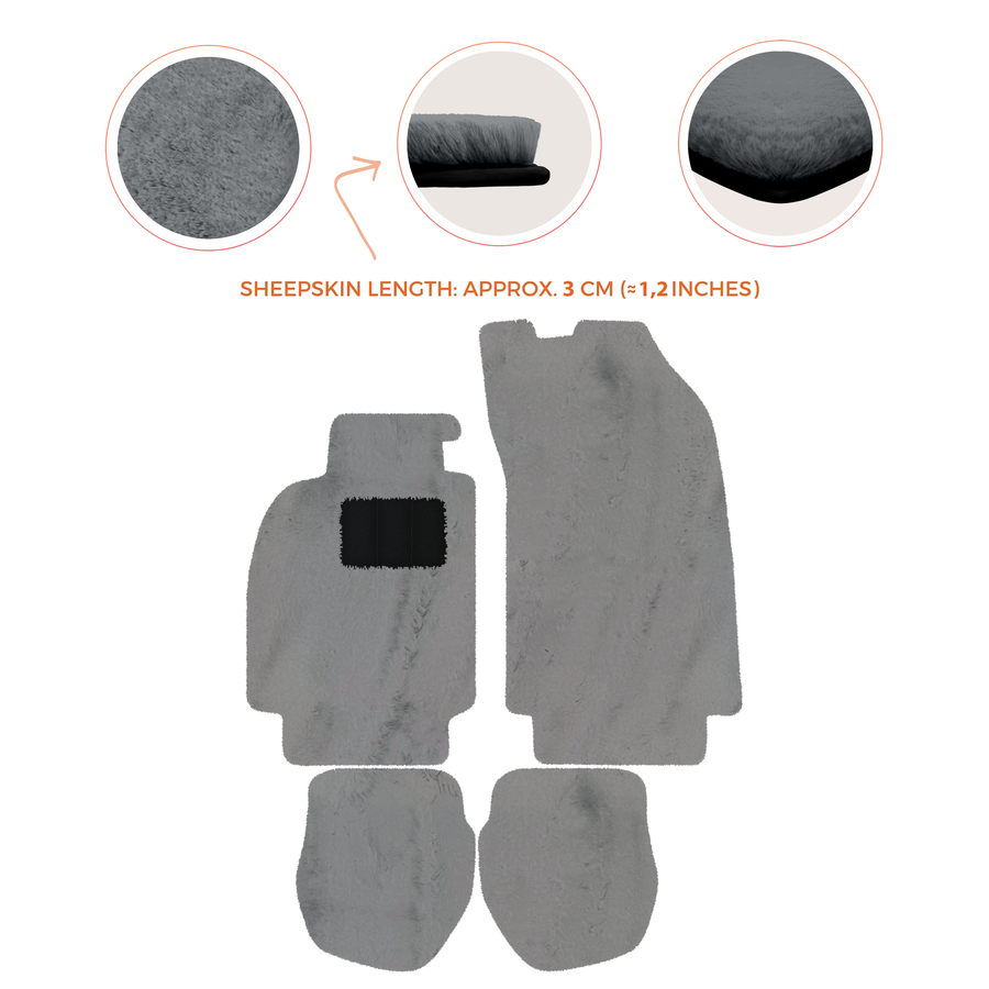 Tappetini in pelliccia di pecora per Porsche 911 - 964 (1989-1994) - Lunghezza pelliccia di pecora, varie opzioni di colore