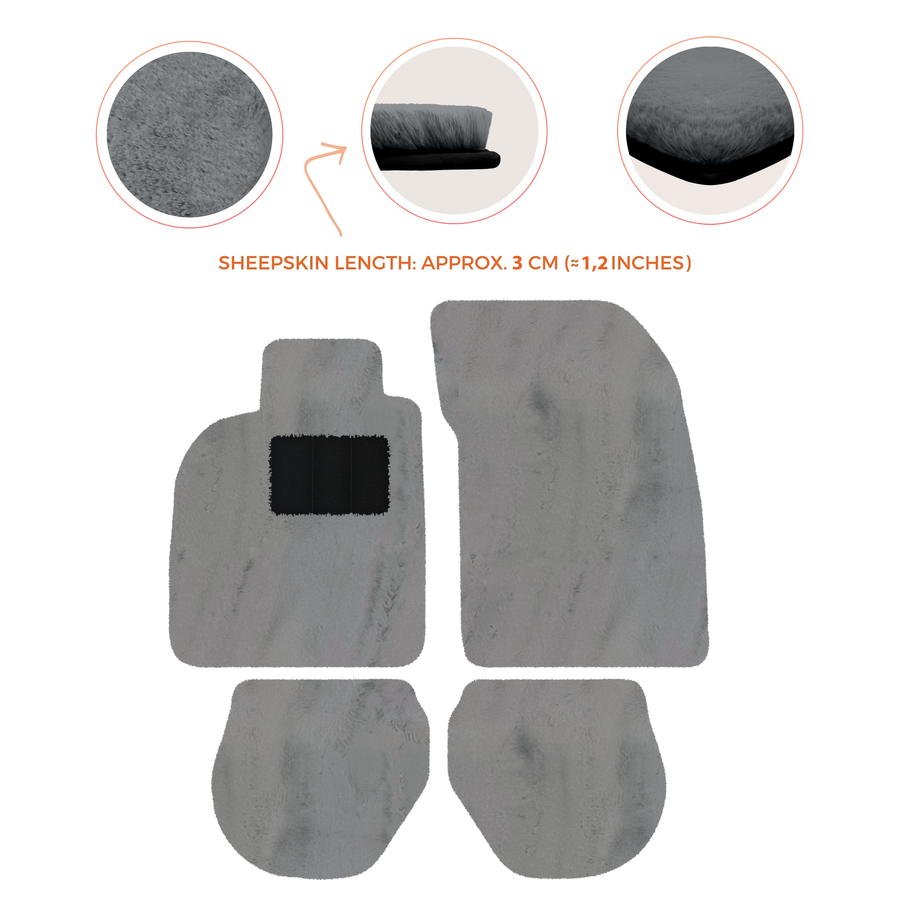 Tappetini in pelle di pecora per Porsche 911-993 (1993-1998) - Lunghezza della pelle di pecora, Varie opzioni di colore
