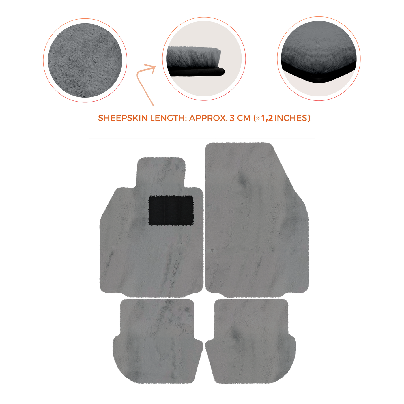 Premium Luxury Sheepskin Floor Mats for Porsche 911 (2004-2012)