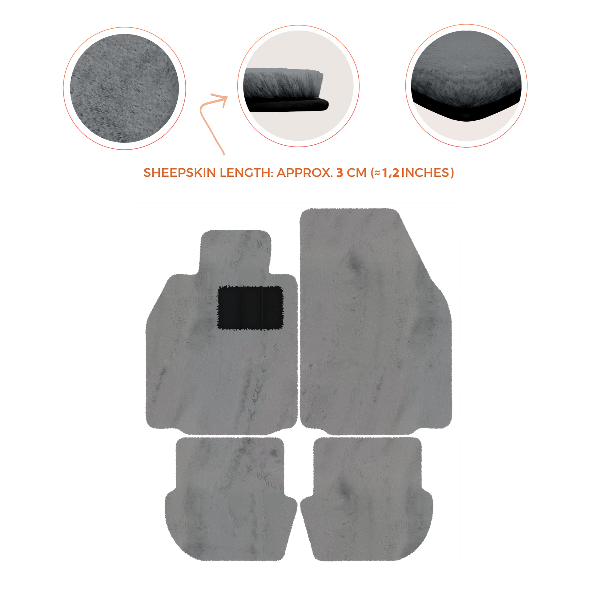 Premium Luxury Sheepskin Floor Mats for Porsche 911 (2004-2012)