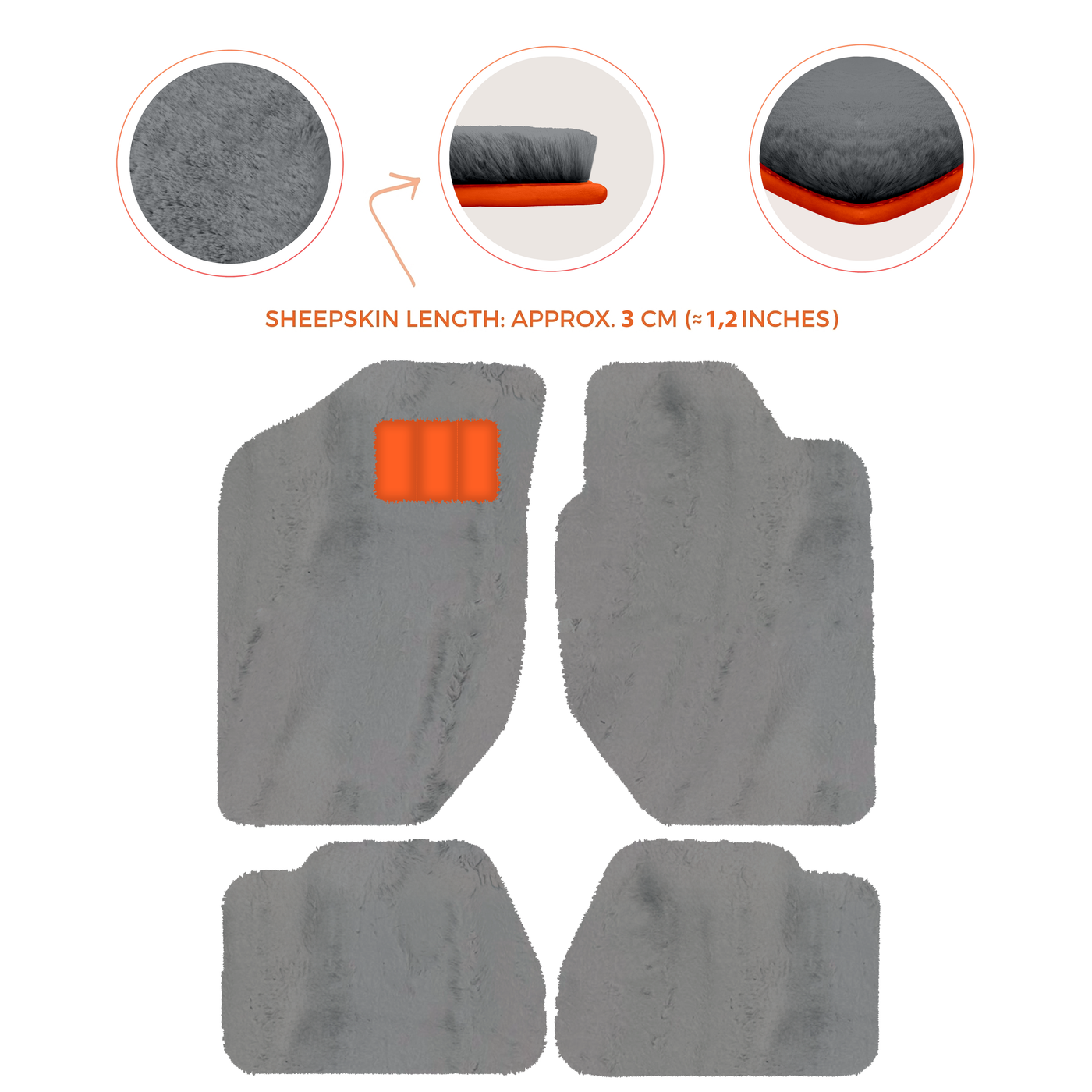 Luxury Sheepskin Floor Mats for Land Rover Discovery Sport (2015-2019)