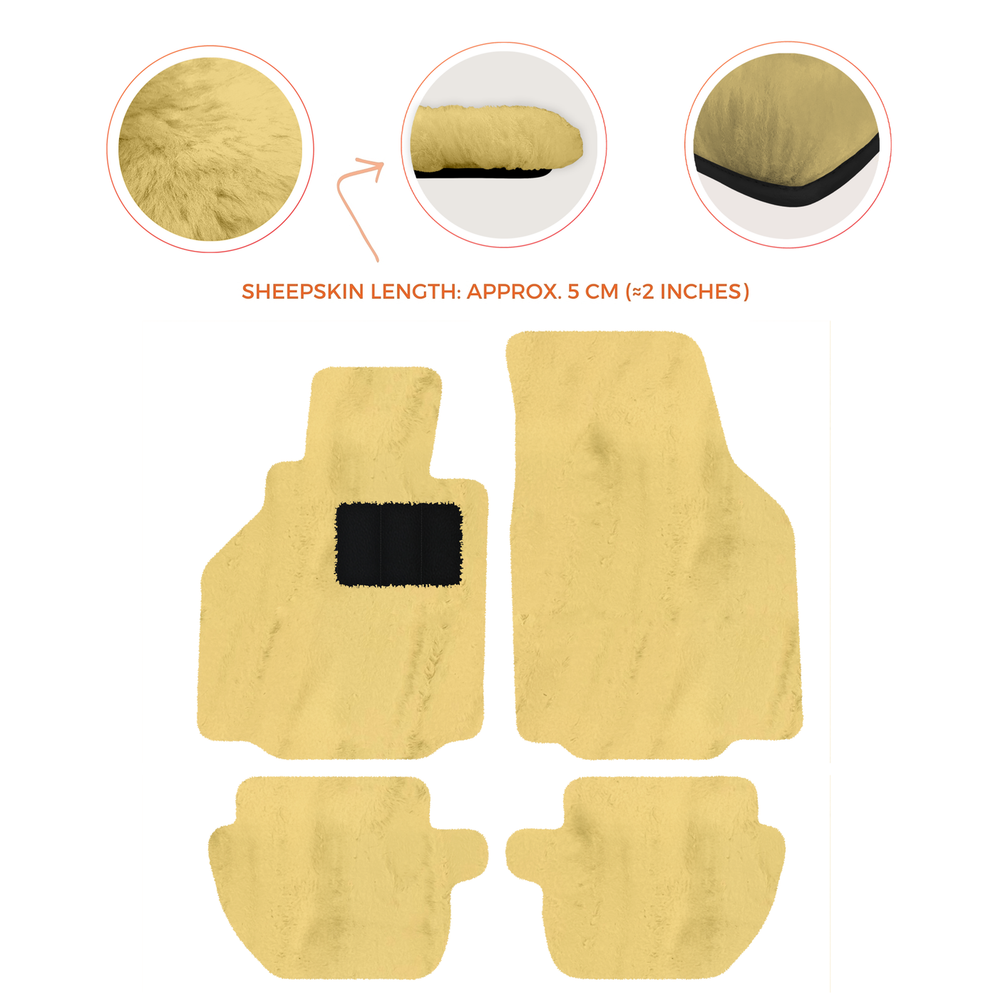 Premium Luxury Sheepskin Floor Mats for Ferrari Roma (2021-2024)