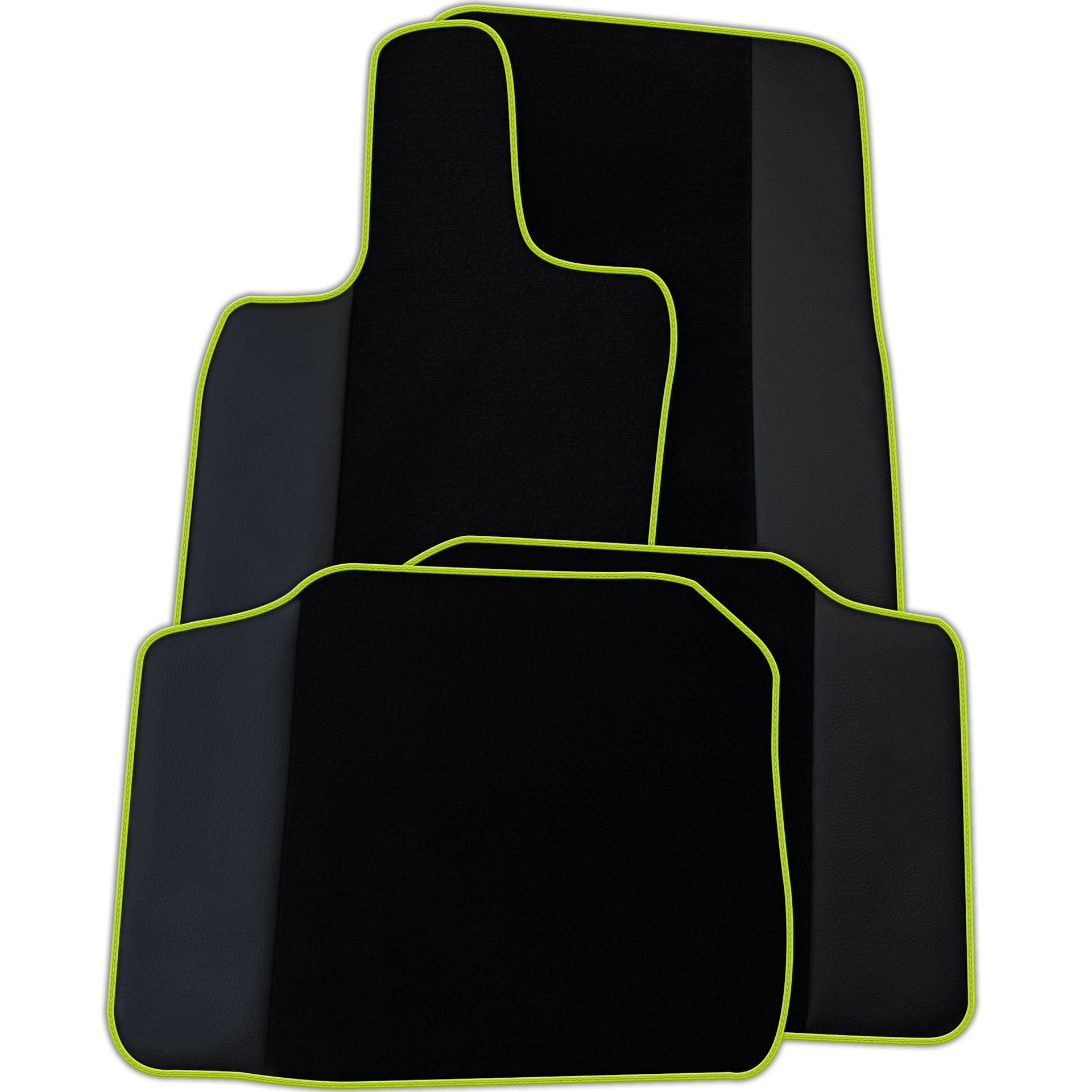 Custom Black Floor Mats for Porsche Panamera (2009-2016) with Leather