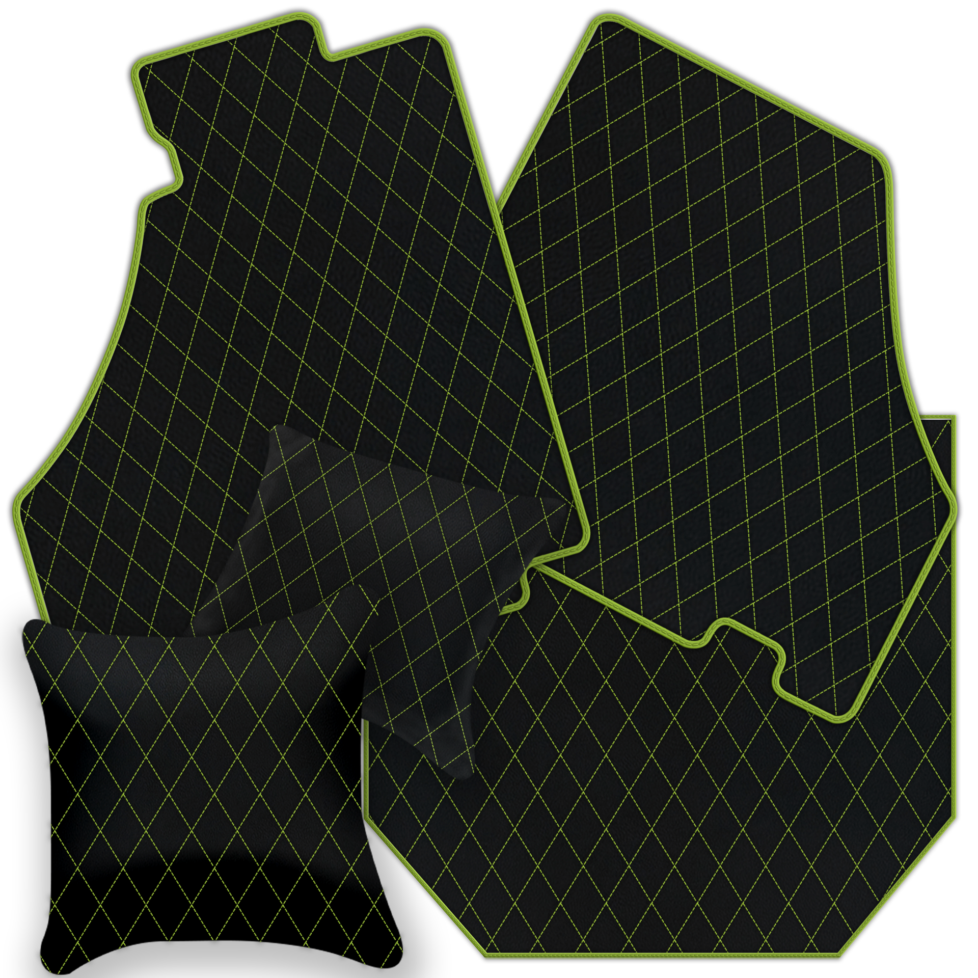 Tappetini per auto neri per Ferrari 360 Modena 1999-2005 con pelle Alcantara rossa - AutoWin