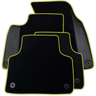 Customizable Black Carbon Leather Floor Mats for Audi A2 2000-2005 8Z | Various Trim Colors