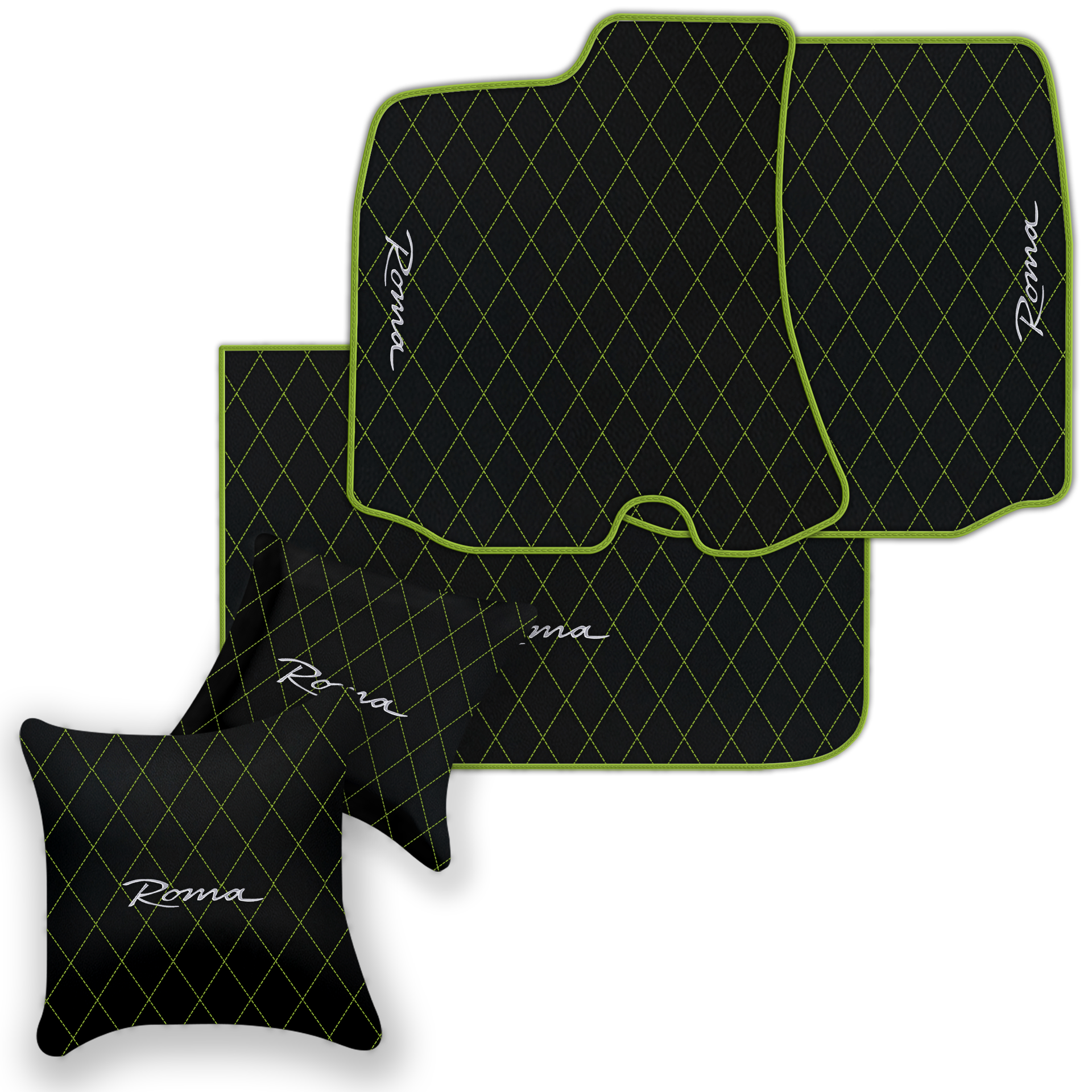 Premium Black Leather Floor Mats for Ferrari Portofino (2018-2023)