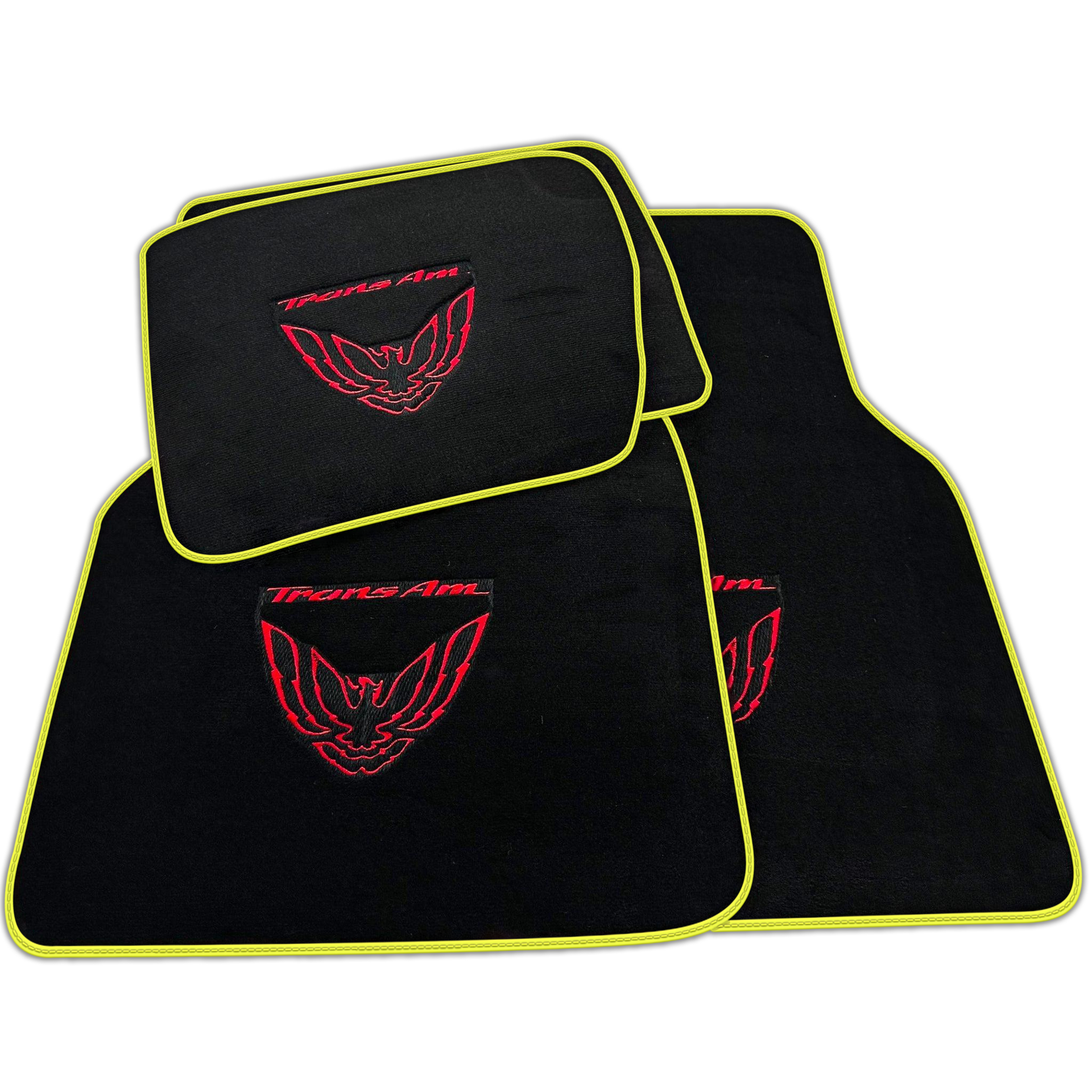 Black Floor Mats Red Trim for Pontiac FireBird (1993-2002) Trans Am