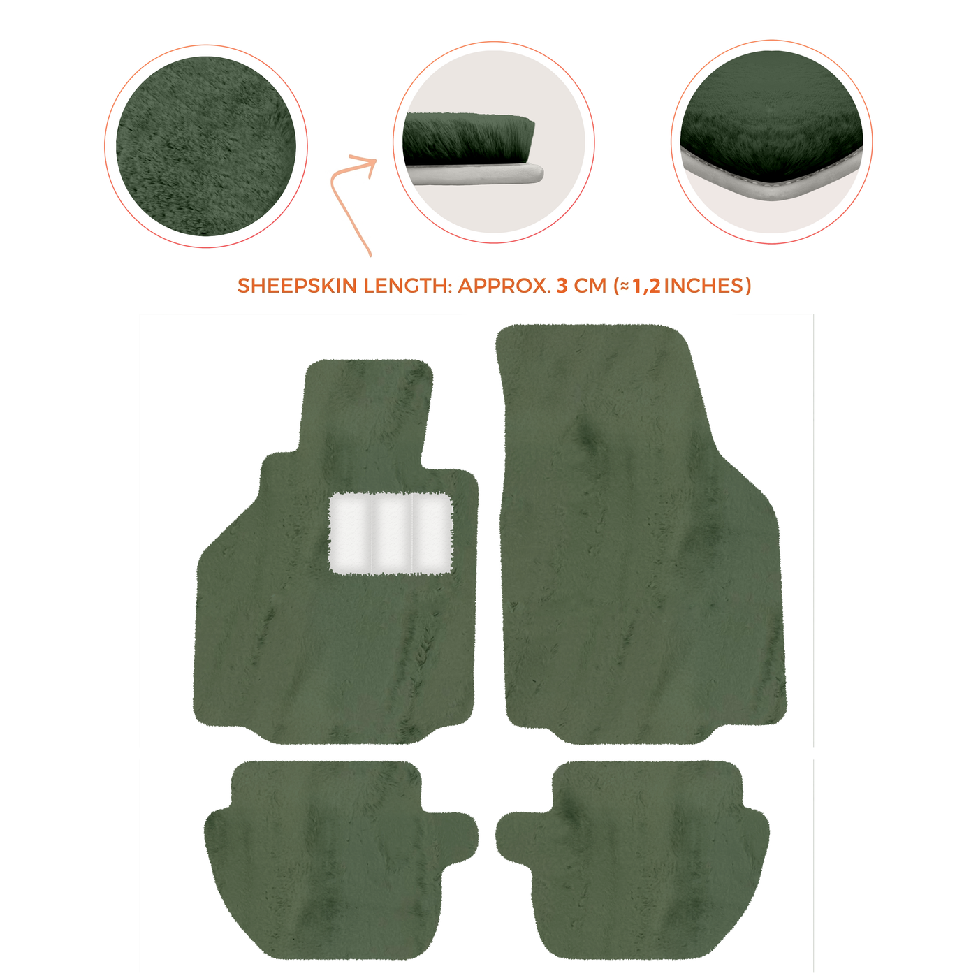 Premium Luxury Sheepskin Floor Mats for Ferrari Roma (2021-2024)