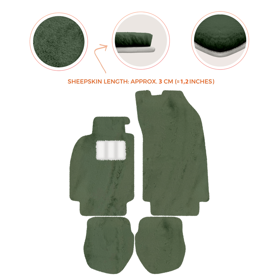 Tappetini in pelliccia di pecora per Porsche 911 - 964 (1989-1994) - Lunghezza pelliccia di pecora, varie opzioni di colore