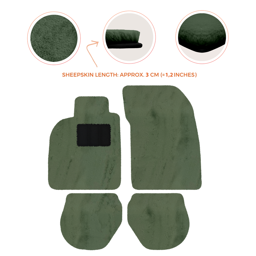 Tappetini in pelle di pecora per Porsche 911-993 (1993-1998) - Lunghezza della pelle di pecora, Varie opzioni di colore