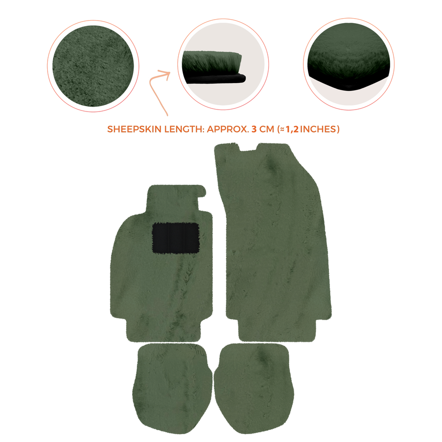 Tappetini in pelliccia di pecora per Porsche 911 - 964 (1989-1994) - Lunghezza pelliccia di pecora, varie opzioni di colore