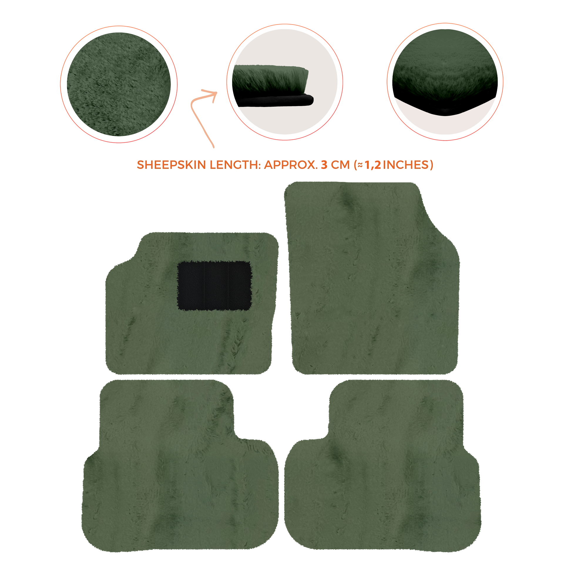 Luxury Sheepskin Floor Mats for Aston Martin V8 Coupe (1996-2000)