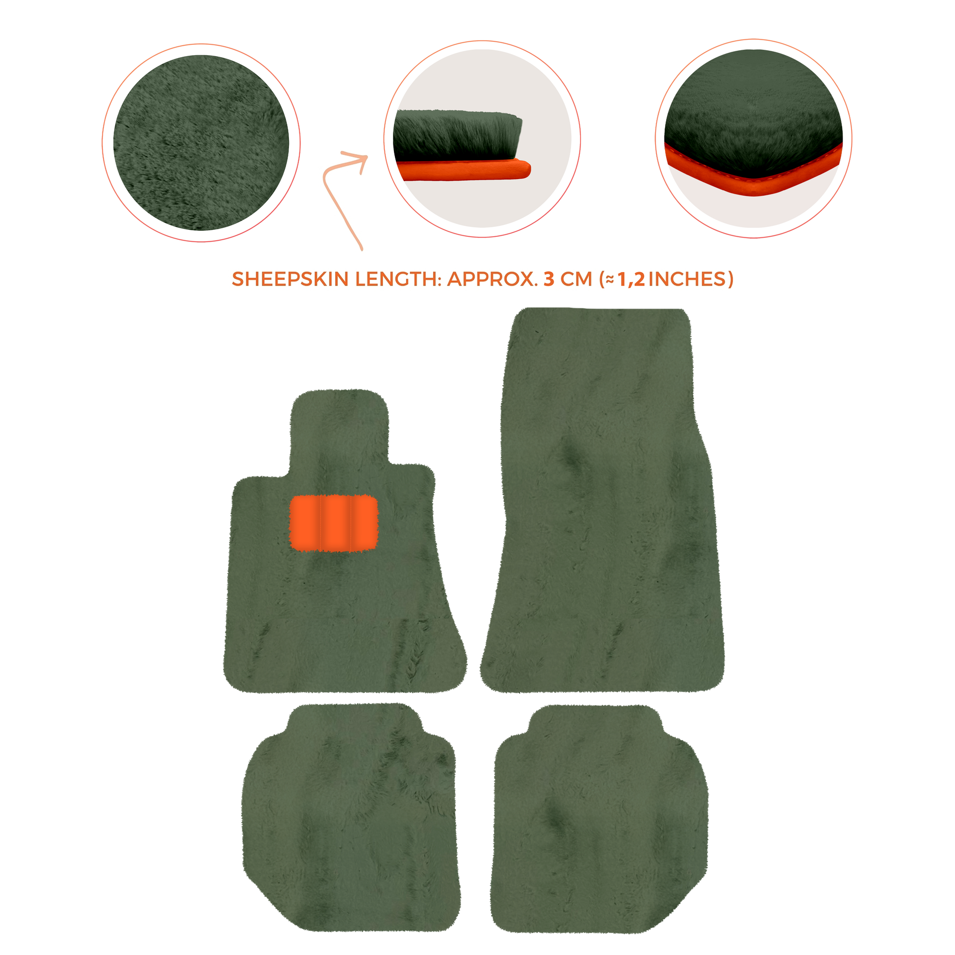 Premium Sheepskin Floor Mats for Bentley Continental GTC (2011-2018)