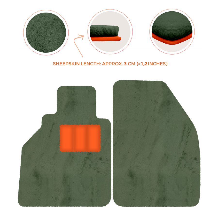 Tappetini in pelle di pecora per Porsche 986 Boxster (1996-2004) - Lunghezza della pelle di pecora, Varie opzioni di colore