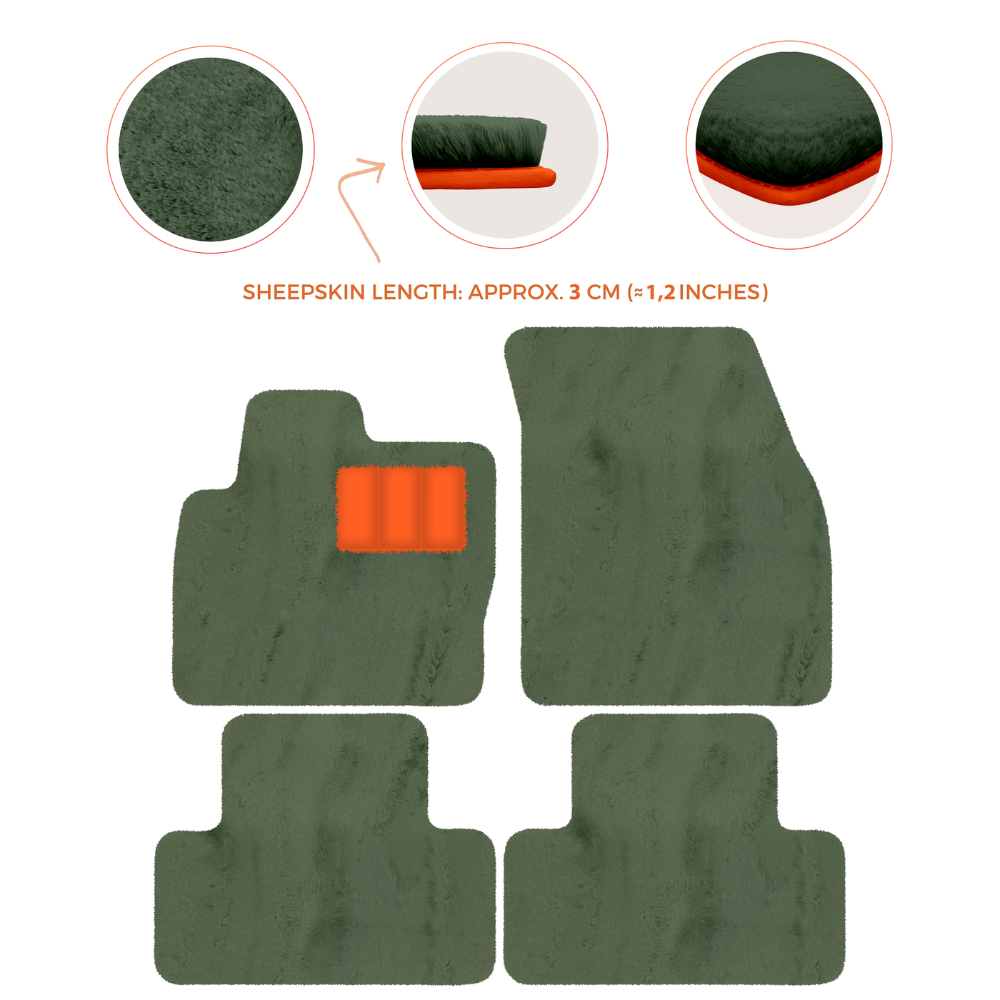 Premium Sheepskin Floor Mats for Range Rover Vehicles (2012-2022)