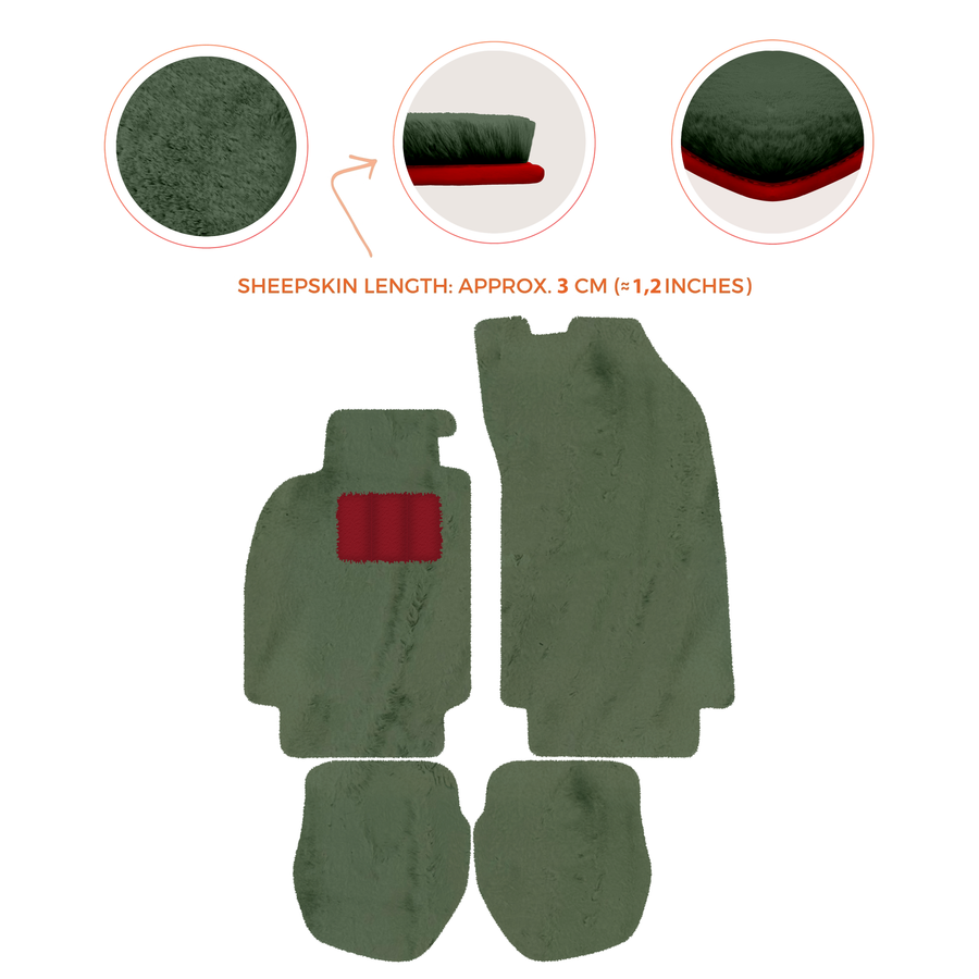 Tappetini in pelliccia di pecora per Porsche 911 - 964 (1989-1994) - Lunghezza pelliccia di pecora, varie opzioni di colore