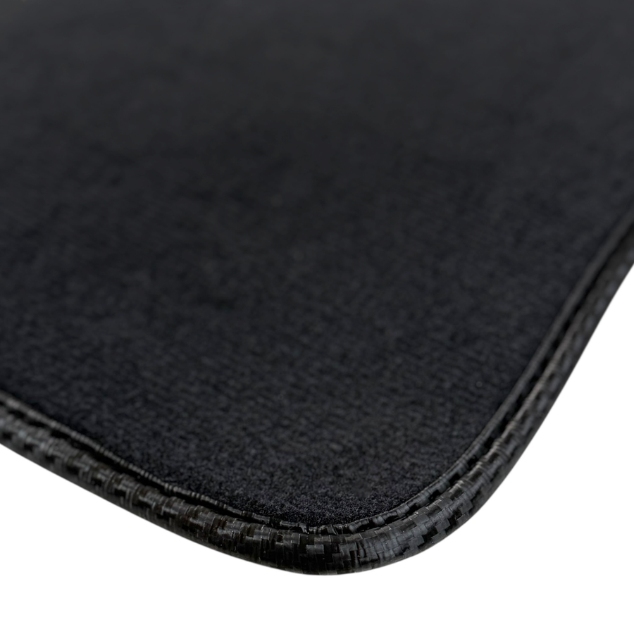 Black Floor Mats for BMW 3 Series G20 4-door Sedan (2019-2024) with Carbon Fiber Details