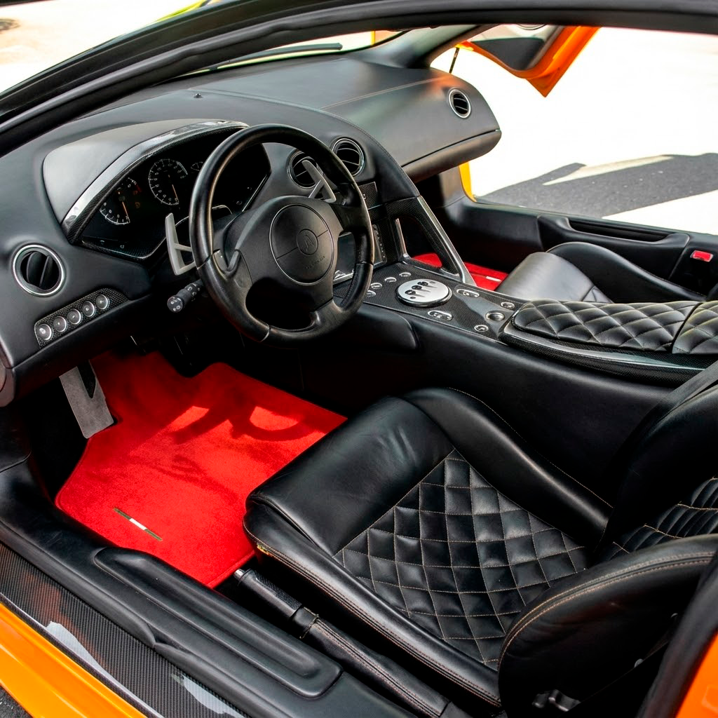 Interior look of floor mats for Lamborghini Murcielago AutoWin Brand