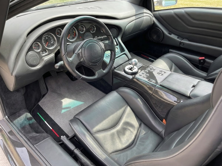 Anpassbare graue Fußmatten Lamborghini Diablo 1990-2001 Alcantara Leder