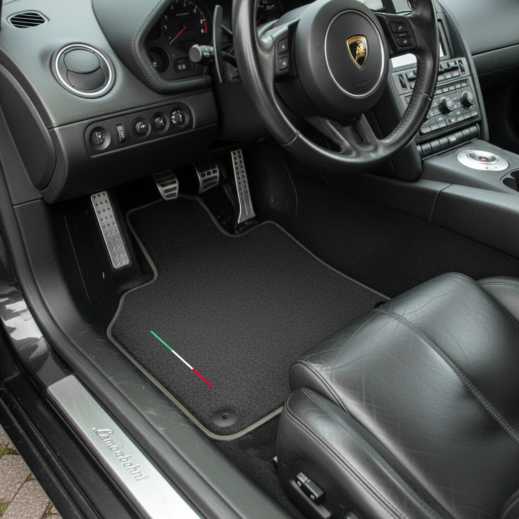 Tapis de voiture personnalisés pour Lamborghini Gallardo Superleggera avec drapeau italien