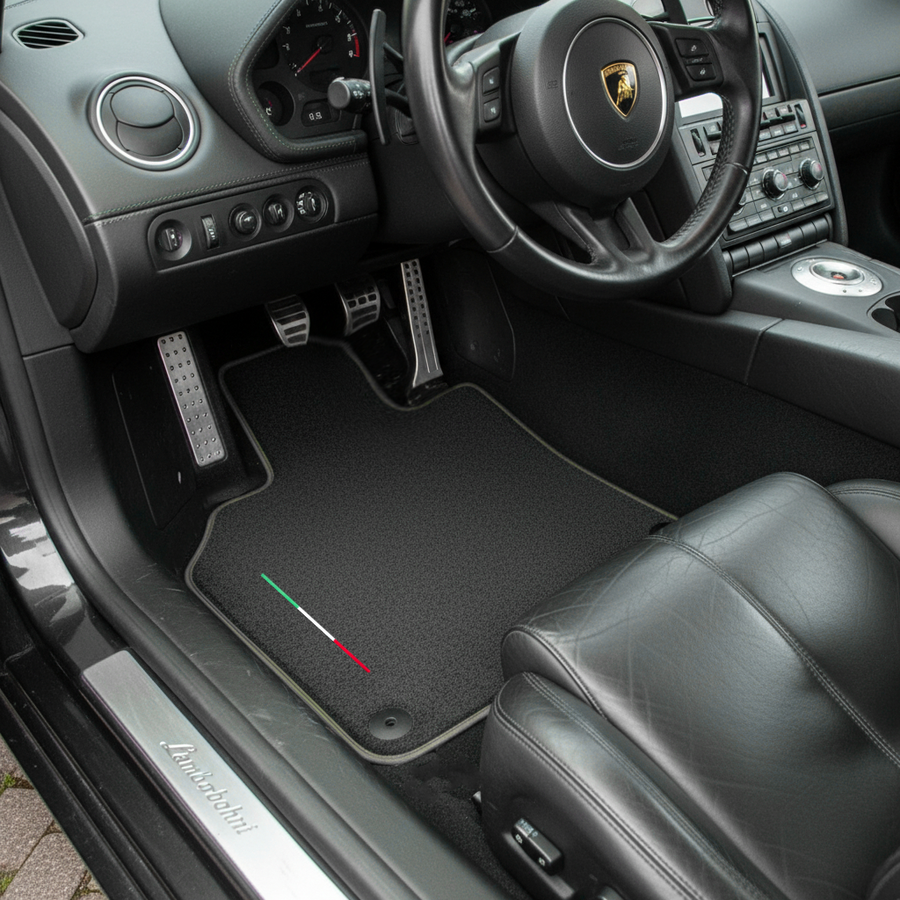 Tappetini per auto su misura per Lamborghini Gallardo Superleggera con bandiera italiana